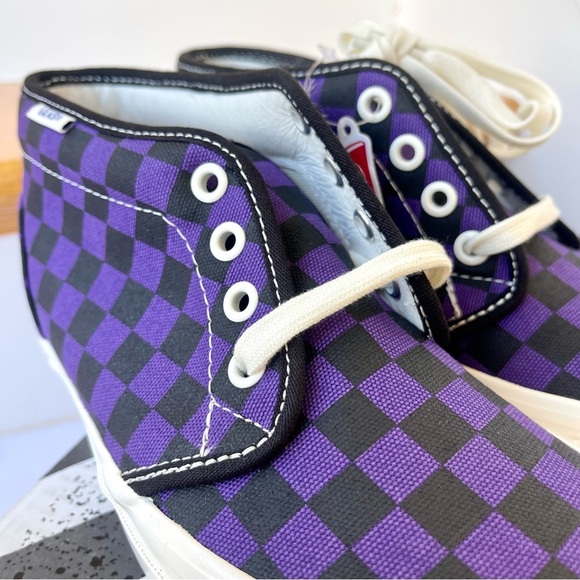 NWT Vans Vault Chukka LX Mid Rise in Checkerboard Canvas purple midrise sneakers - Picture 11 of 13